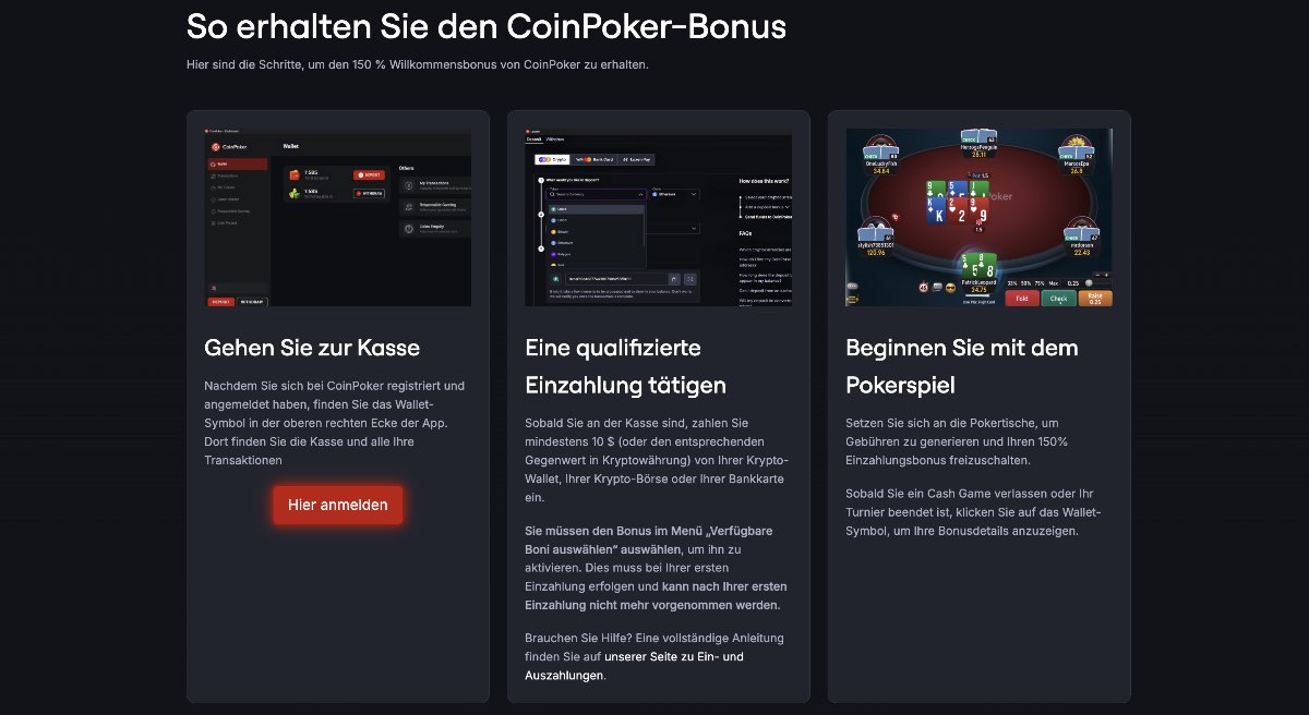 so erhalten Sie den CoinPoker-Bonus